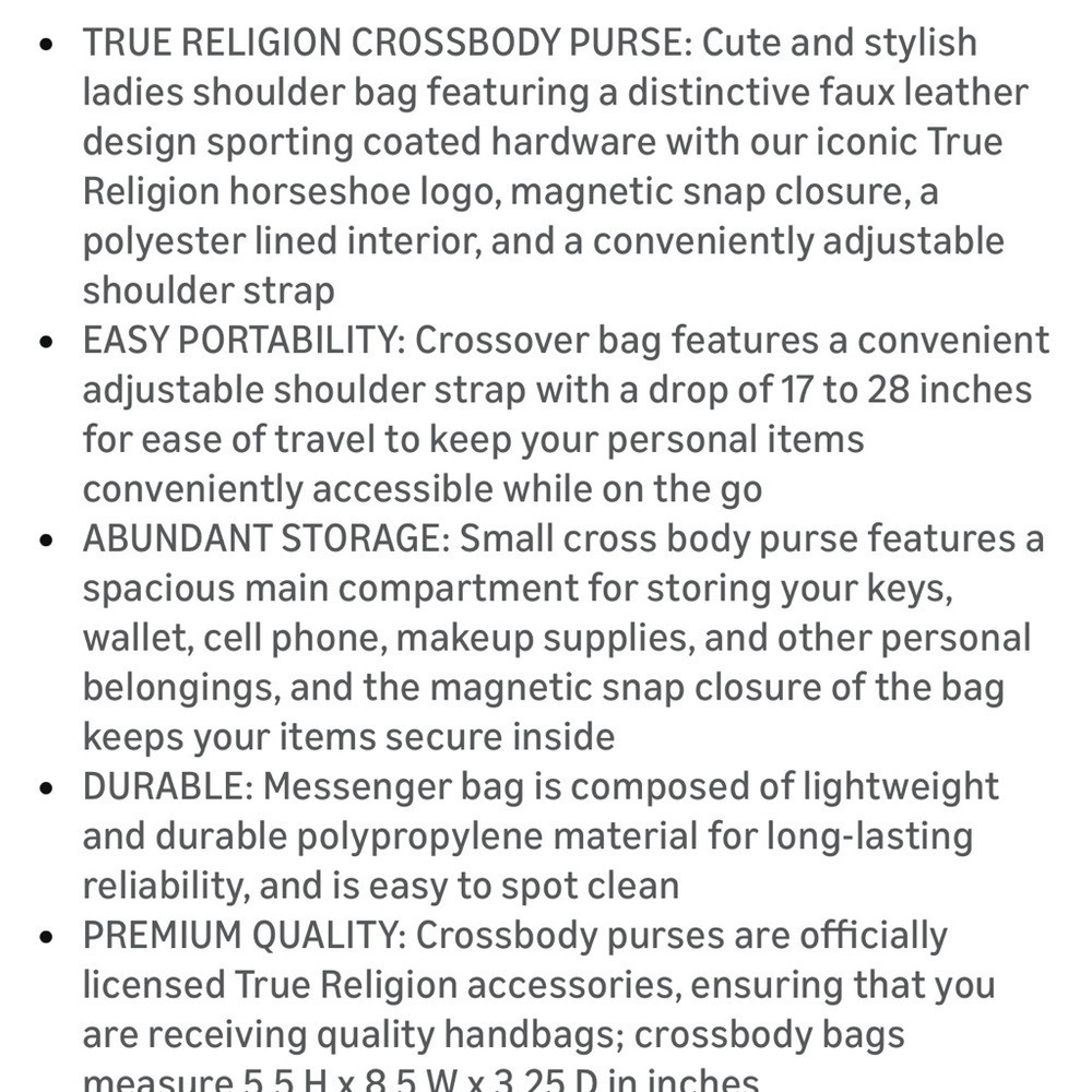 True Religion Horseshoe Buckle Crossbody Bag. - Picture 14 of 15